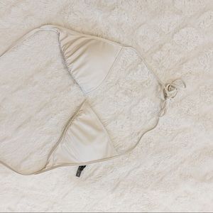 Aerie White Triangle Bikini Halter Top.